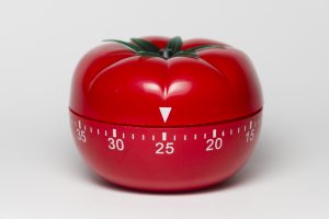 Pomodoro (tomato) technique is a study method that helps avoiding procrastination using a kitchen timer